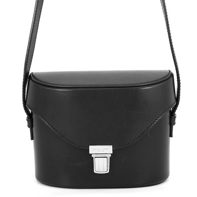 SAINT LAURENT PARIS TUC BOX Shoulder Size Medium Leather Black 710286BWR0E1000
