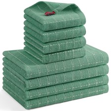 Mordimy 100 Cotton Terrycloth Kitchen Towels and Dishcloths Sets, Soft and A...