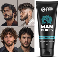 Beardo Man Curls Hair Cream 100g for Bouncy, Shiny Defined Curls Free Ship