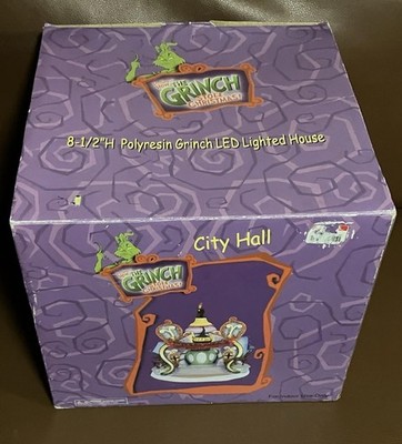 Retired How the Grinch Stole Christmas Lighted Village City Hall Big Lots 2000
