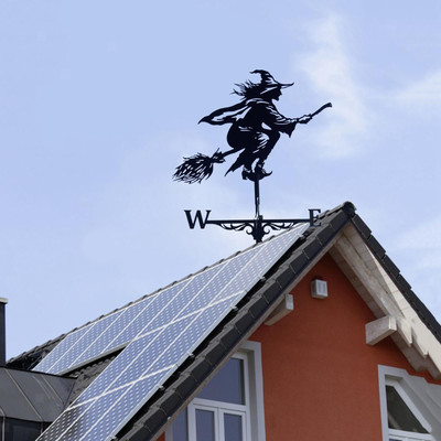 Metall Hexenform Weathervane Dachhalterung Wetter Vane Gartenszene 30 '' groß