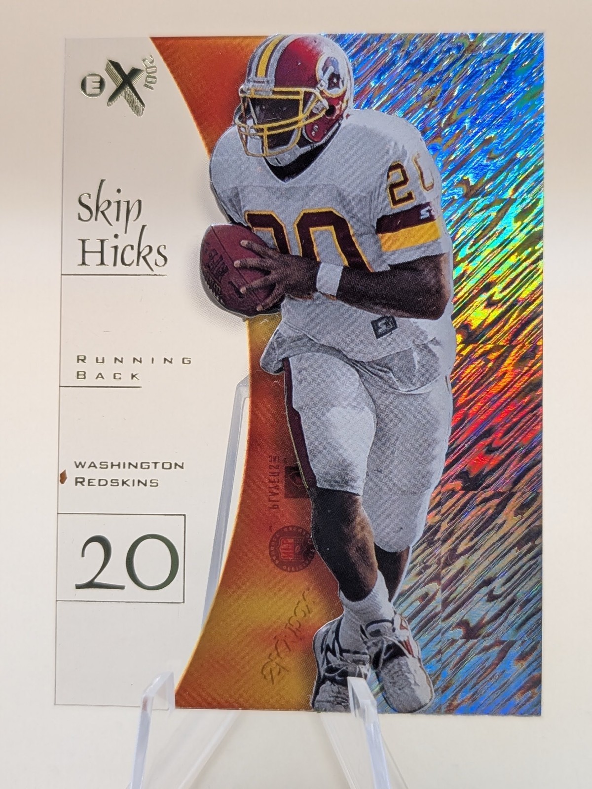 1998 Skybox e-x2001 Skip Hicks football rookie card #48 Washington acetate RC