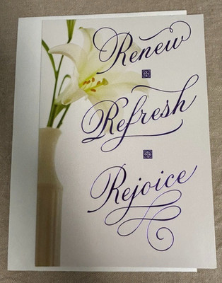Happy Easter Greeting Card & Envelope  ~ Renew, Refresh, Rejoice
