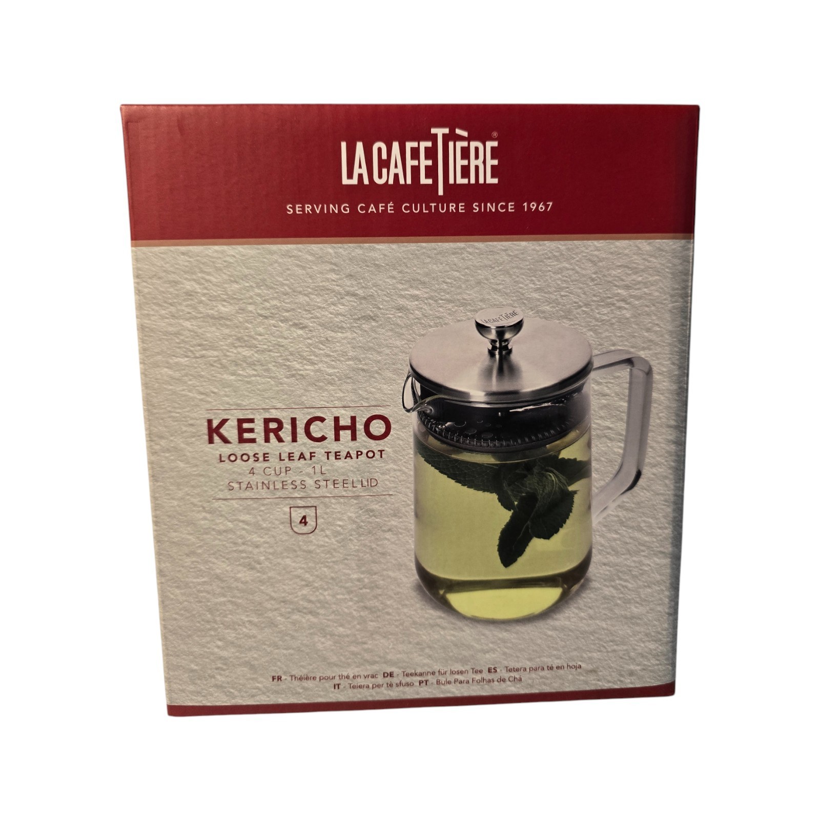 La Cafetière Kericho Loose Leaf Glass Teapot  4-Cup (1L)