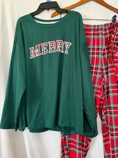 New Joyspun Merry Plaid Jogger Pajama set Christmas Sz XS,L,XL,2X Womens