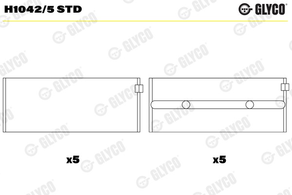 Glyco H1042/5 STD Kurbelwellenlager FüR Aro,Dacia,Daf,Renault,Saipa,Volvo-image
