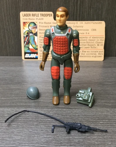 1982 GI JOE FLASH v1 Near Complete (No Visor) w/ File Card Hasbro ARAH