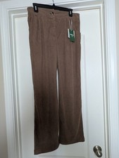 Halara Corduroy Pants Brown Women's Button And Zip Closure Straight Leg Large