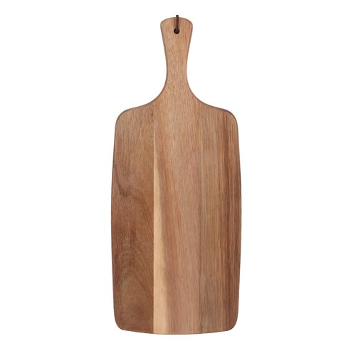 Acacia Wood Cutting Board with Handle Wooden Paddle Board Charcuterie Board K...