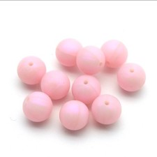 5 pc. Pink iridescent Silicone 15mm beads Food Grade silicone Solid color