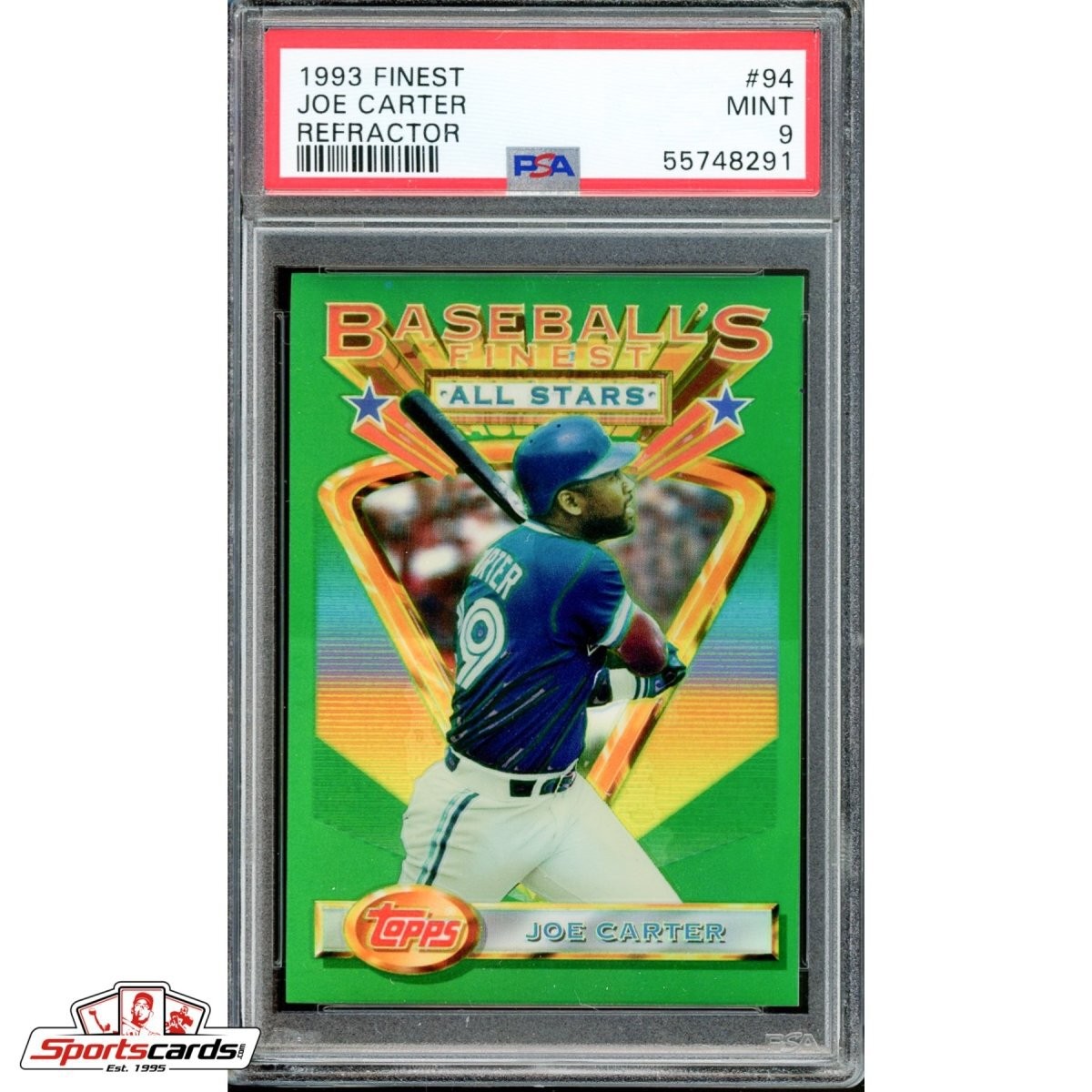 1993 Finest Joe Carter Refractor #94 PSA 9