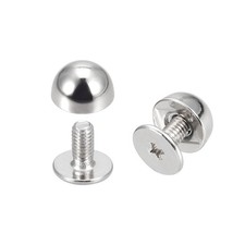 8x5mm Screw Back Rivets Solid Round Head Leather Studs Silver 20 Set