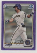 2020 Bowman Draft Chrome Purple Refractor 168/250 Freddy Zamora #BD-46 s3g