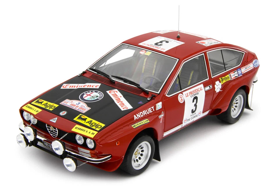 LAUDORACING-MODELS 1:18 Alfa Romeo Alfetta Gr.2 Rally Tour de Corse 1975 LM199D - Immagine 4 di 4