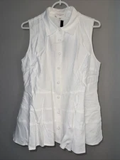 Pomander Place Tuckernuck White Sleeveless Ashlen Blouse - Size XL