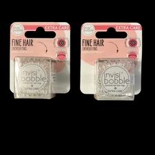 InvisiBobble The Fine Hair Ring Extra Care Crystal Clear (2) NEW Packages 3 Each
