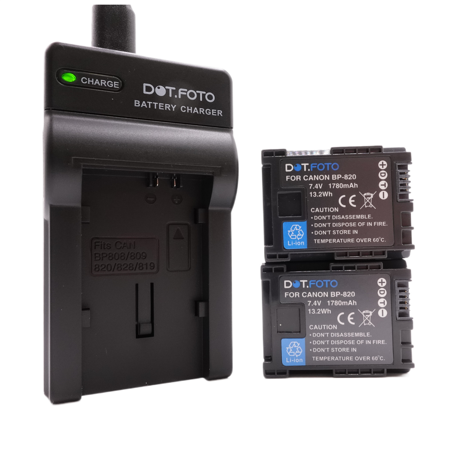 2x BP-820 Battery & USB Charger for Canon LEGRIA HF G60 G70 XA20 XA50 XA60 XA70