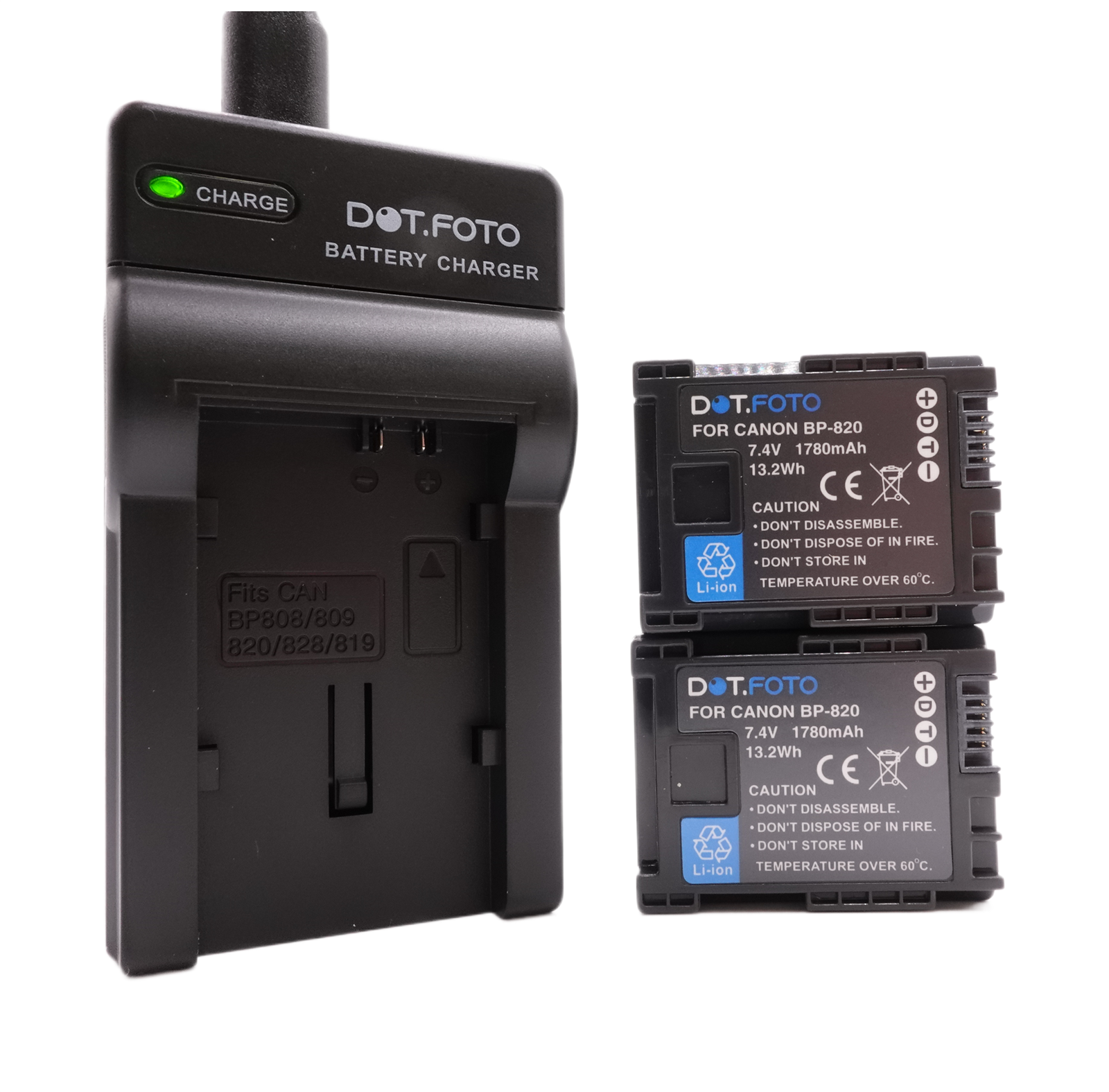 2x BP-820 Battery & USB Charger for Canon LEGRIA HF G60 G70 XA20 XA50 XA60 XA70