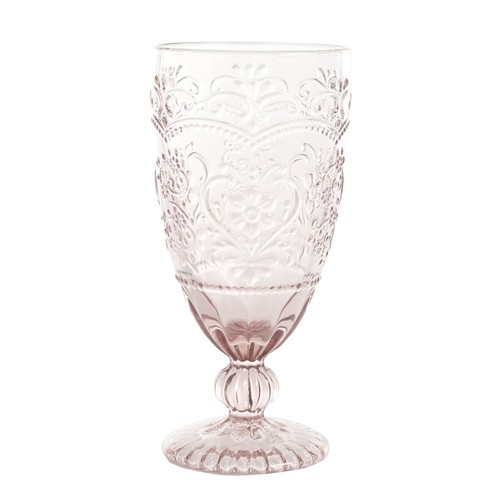 Glass14.7-Ounce Rose Tea Goblets Vintage Drinking Glasses Event Party Set of 4 - Picture 3 of 5