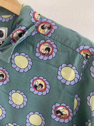 Pretty Green x Beatles Shirt Mens Medium Green Viscose Yellow Submarine 60s - 第 11/14 張圖片