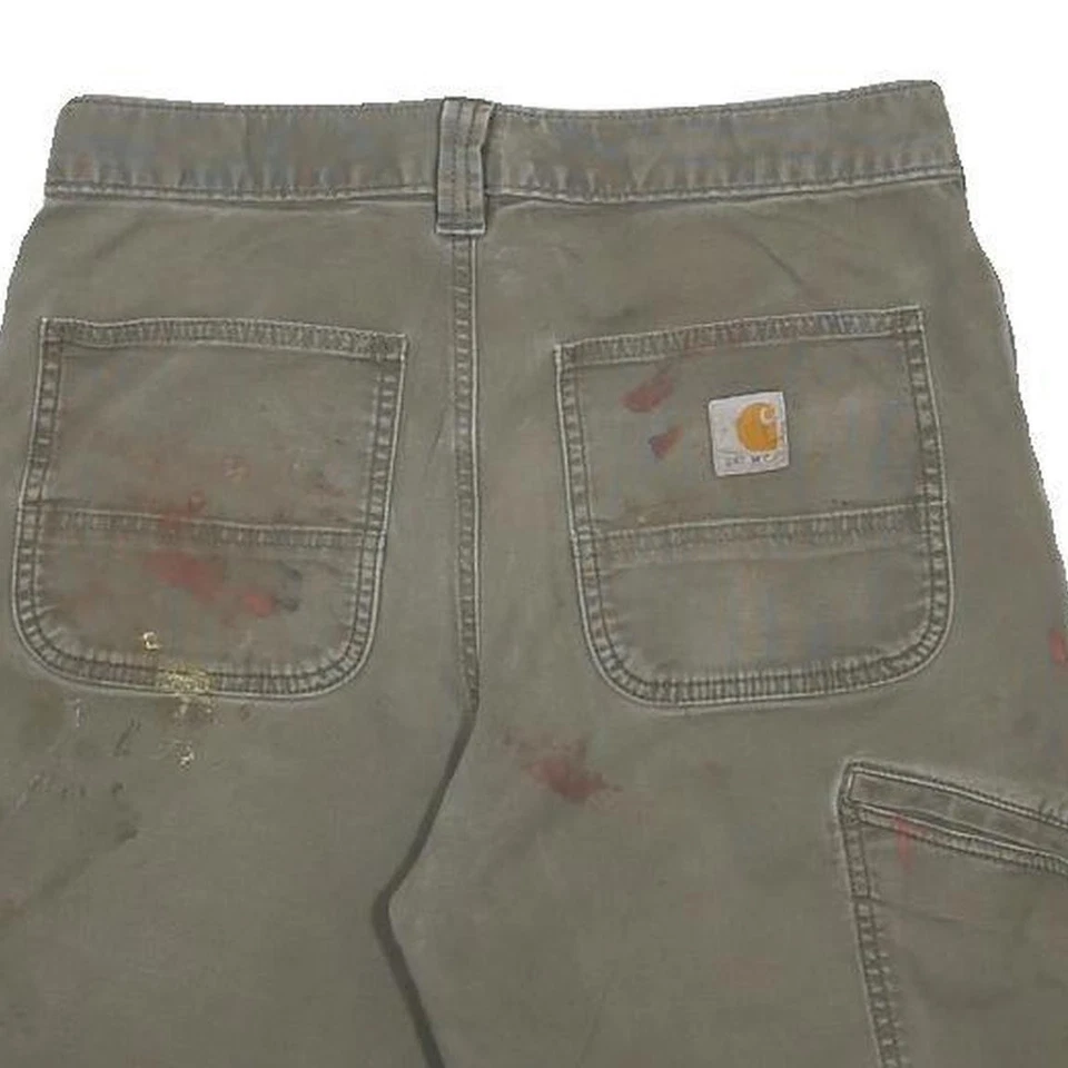 CARHARTT Bermuda Beige Décontracté Coton Mélangé Travail Extérieur M W30 - Photo 4/4