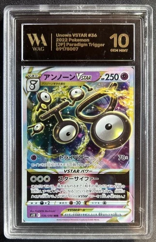 Unown VSTAR 036/098 S12: Paradigm Trigger Holo (Japanese) Graded 10 Mint