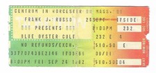 Blue Oyster Cult & Aldo Nova 9/24/82 Worcester MA Centrum Ticket Stub! BOC
