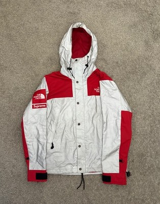 Supreme x The North Face Reflective 3M Mountain Parka Size M Silver Red