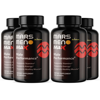 Mars Men Max- Bodybuilding & Men's Health Support- 4 Bottles- 360 Capsules