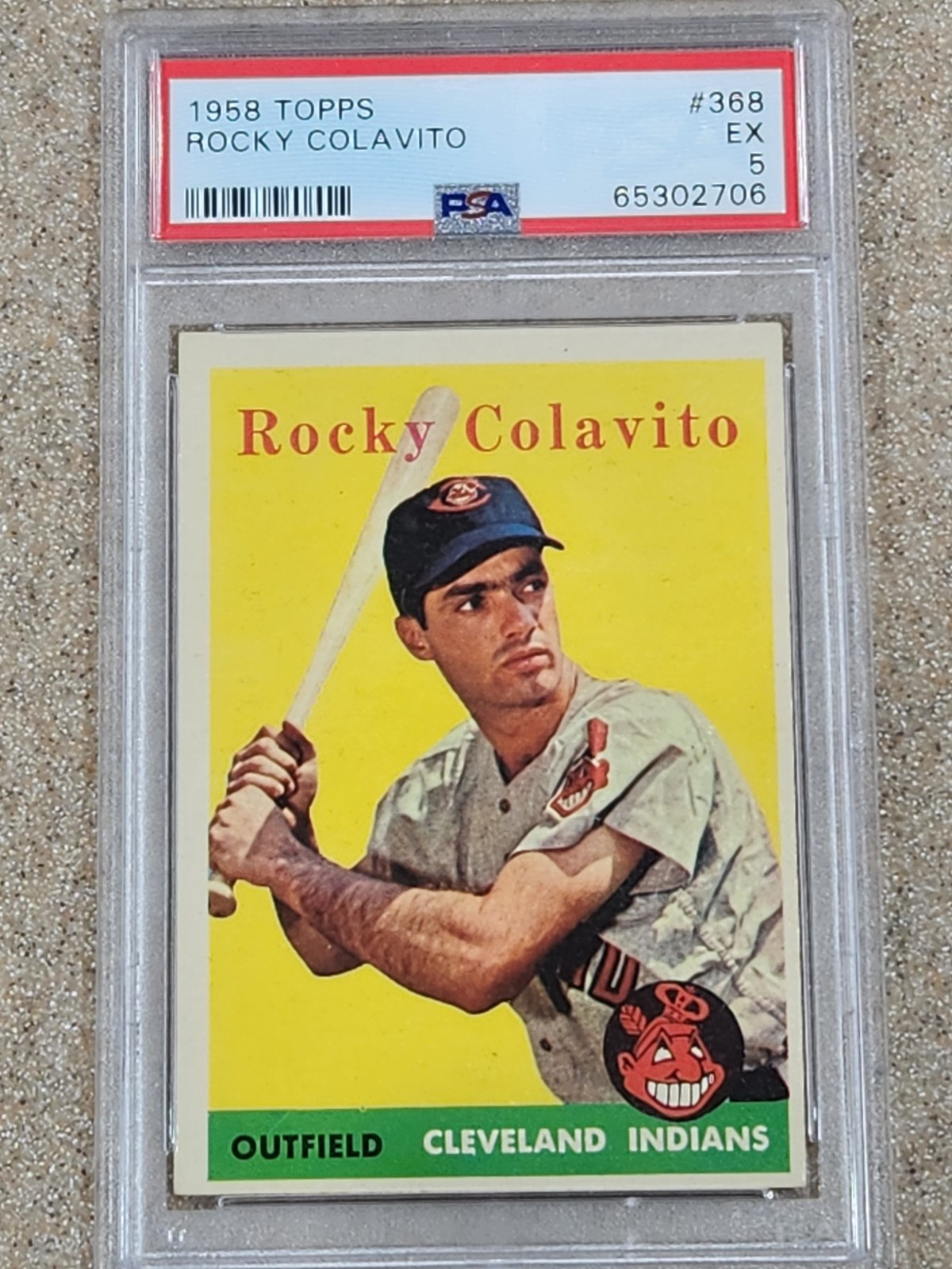 1958 TOPPS #368 ROCKY COLAVITO INDIANS PSA 5