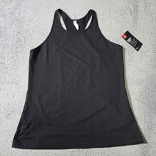 Under Armour Womens XL Tank Top Black HeatGear Racerback Fitted 1256410