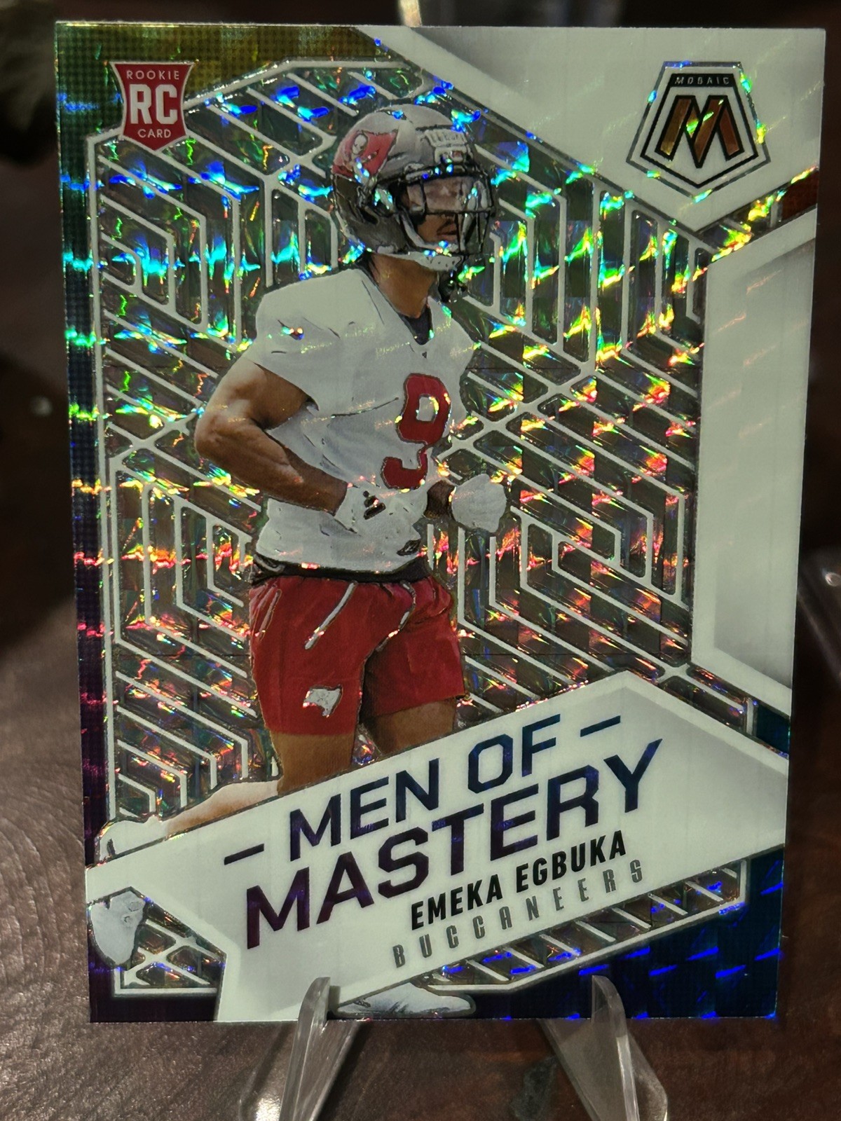 2025 Panini Mosaic Emeka Egbuka Men Of Mastery Silver Mosaic Prizm #15