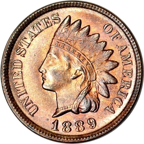 1889 1C Snow-14 Indian Head Cent Choice UNC RB K18911