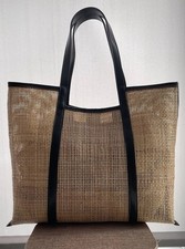 M&S Collection Faux Straw & Leather Large Tote/Beach Bag  New No Tag Was£45