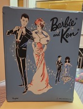 Vintage BARBIE Doll Case Barbie  Ken Light Blue 1963