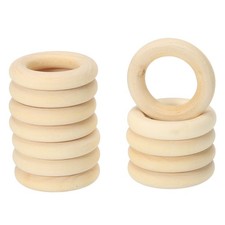 60 Pcs 30 Mm/1.2 Inch Wooden Ring for Crafting, Natural Wood Ring without Paint