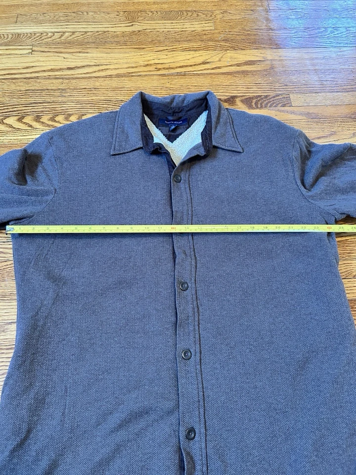 Tommy Hilfiger Men's Fleece Lined Button Up Shacket Brown Size XL Long Sleeve - Image 4 of 4