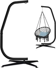 Metal Hanging Hammock C-Stand for Chair/Weather-Resistant Finish Offset Base