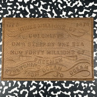 1876 U.S Centennial Exposition Memorial Hall Wood Plaque Lot#HZ142