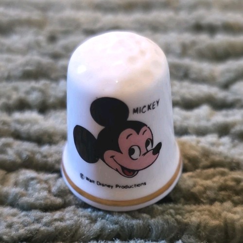 Radnor Bone China England Mickey Mouse Collectible Sewing Thimble White