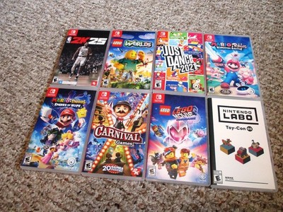 Lot of 8 Nintendo Switch Games Used Mario Lego NBA Just Dance FREE Ship!