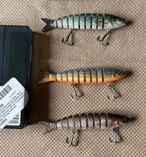 Truscend 3 Pack Multi Jointed Swimbaits 5 1/2 Fishing Lures Pike Bass Trout NEW