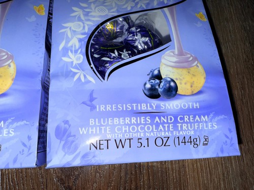 Lindt ~ 2-Bags Blueberries & Cream White Chocolate Truffles 5.1 oz ~ 12/31/2025 - Picture 2 of 5