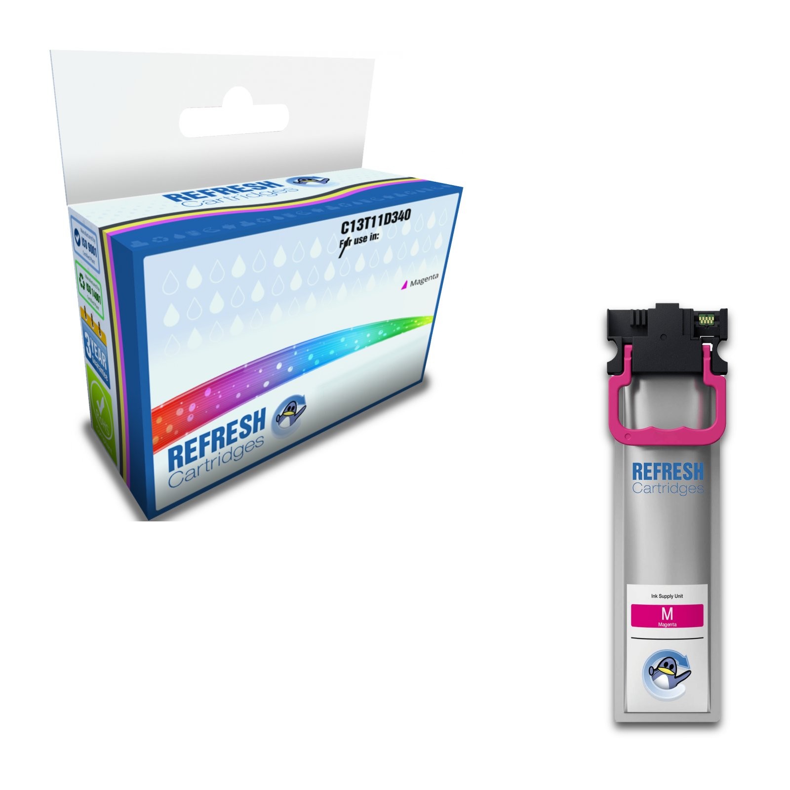 Refresh Cartridges Magenta C13T11D340 XL Ink Compatible With Epson Printers
