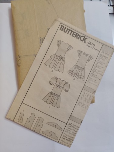 Dress Drop Waist Girls 7 8 10 Butterick 4675 Sewing Pattern Cut Party Ruffle - Picture 5 of 11