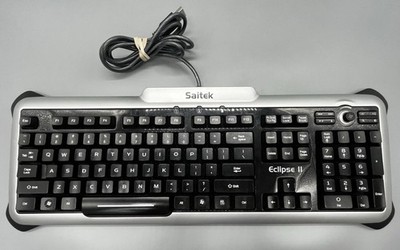 Saitek Eclipse II Model KU-0603 Black/Silver USB Gaming Keyboard TESTED