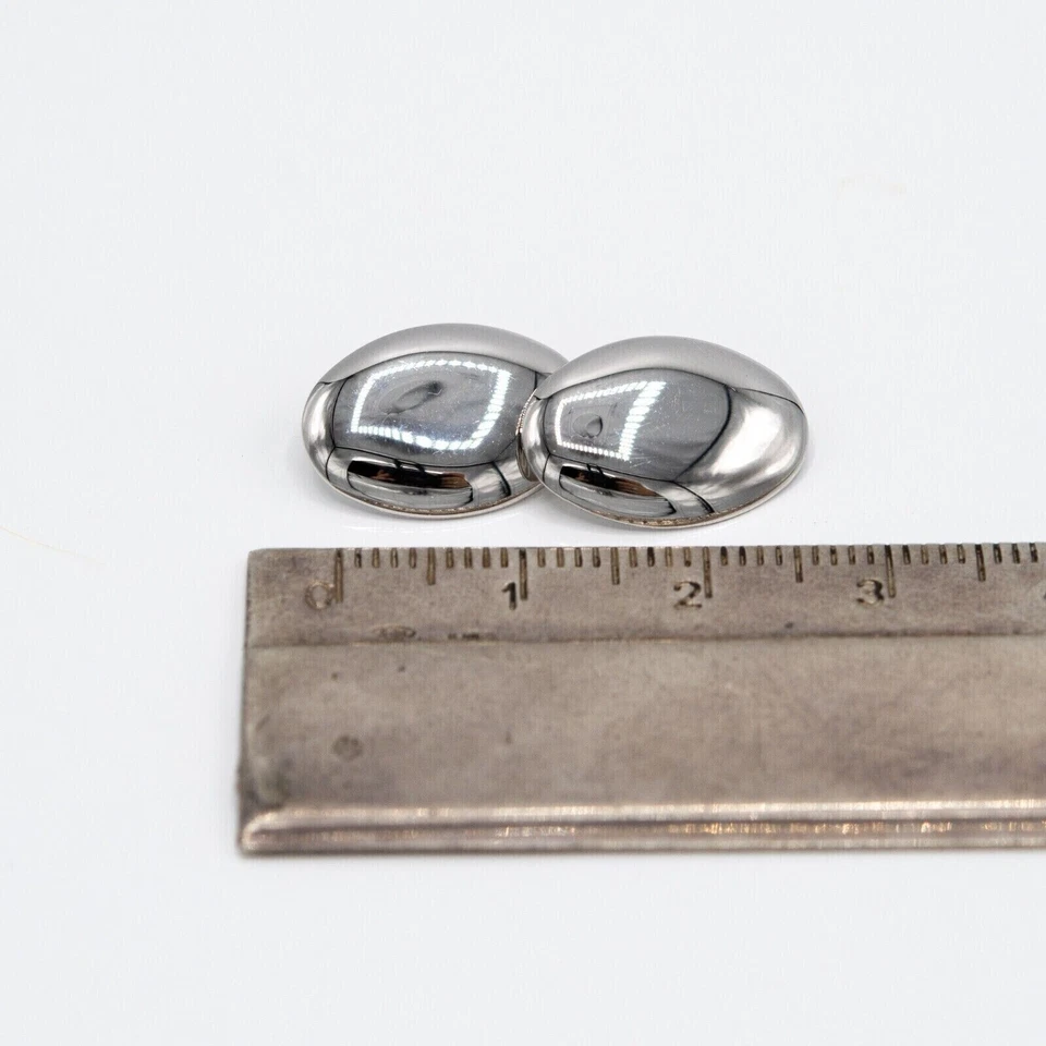 Gemelli in oro bianco 18 kt ovali A.181 - Immagine 4 di 4