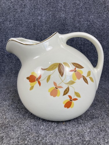 Hall's Superior Jewel Homemaker Mary Dunbar Ivory Floral Autumn Leaf Pitcher Jug