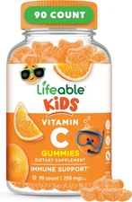 Kids Vitamin C Gummies, 250mg, Great Tasting, for Immune Support, 90 Gummies