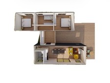 70,9qm Bungalow Tiny  House Modul Haus Mini  Haus Fertighaus Haus  Mobilheim Chalet